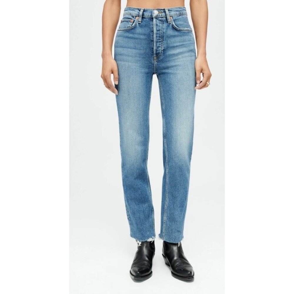 Re/Done '70s Stove Pipe Cigarette Size 26 Straight Leg Jeans High Rise Denim